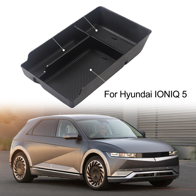 For Hyundai IONIQ 5 2021+ Armrest Storage Box Organizer Tray Center Console  Stowing Tidying Black Car Accessories - AliExpress